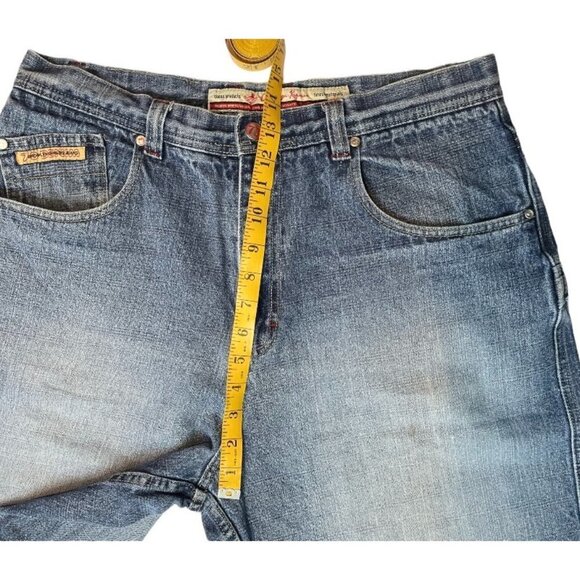 BROOKLYN EXPRESS 70 Denim Men's‎ Distressed Carpenter Shorts 36 Waist Pockets - Picture 12 of 12